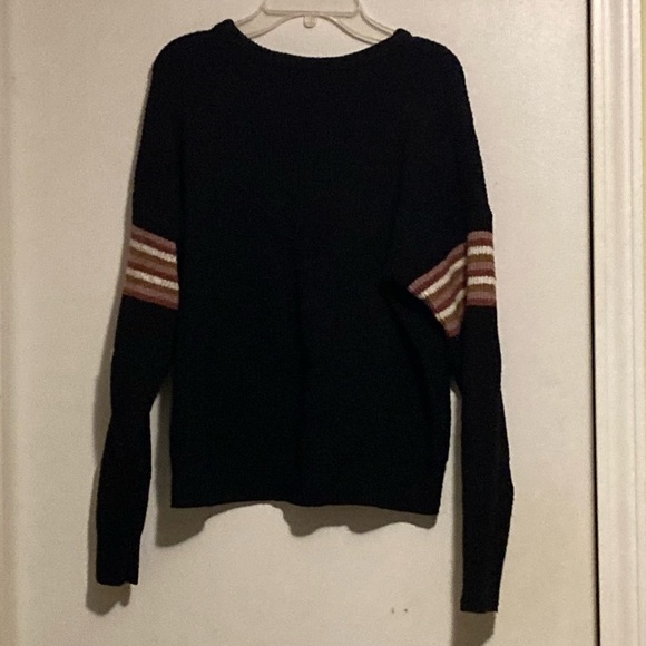 Pink Rose Black Crew Neck Sweater - Picture 3 of 4